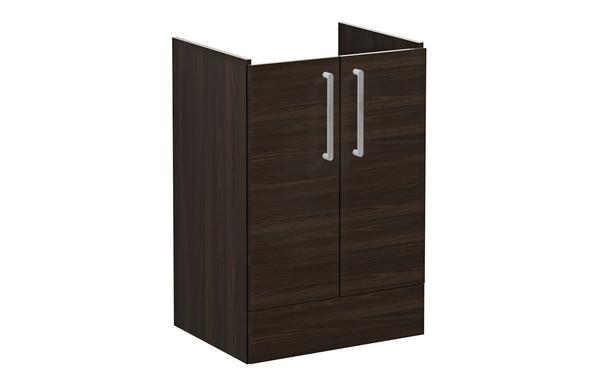 VitrA Root Flat 60cm 2 Door Floor Standing Washbasin Unit - Walnut